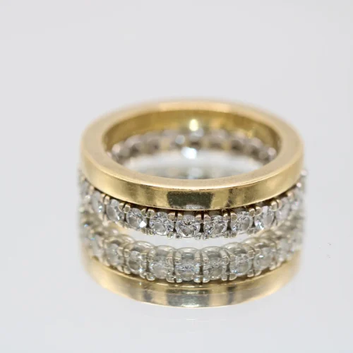 Alianza entera de oro blanco 18k con 26 diamantes talla brillante G/VS de 1.15ct totales