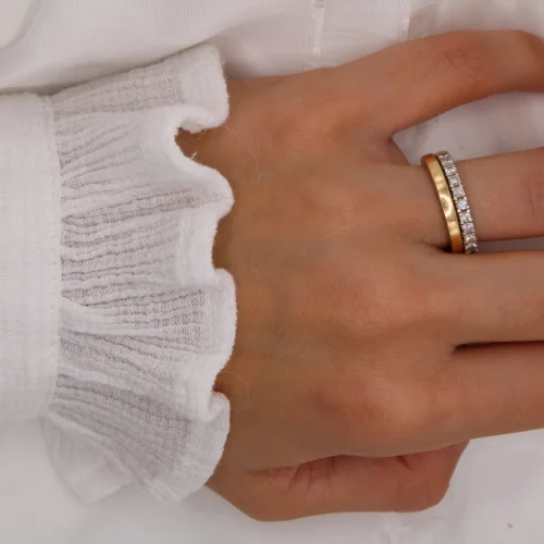 Alianza entera de oro blanco 18k con 26 diamantes talla brillante G/VS de 1.15ct totales